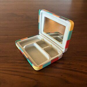 Pre-owned Kikkerland Multi-Colored Plaid Portable Travel Jewelry Case